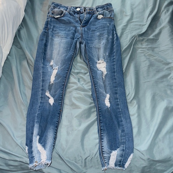 Distressed Blue Jeans - Picture 2 of 5